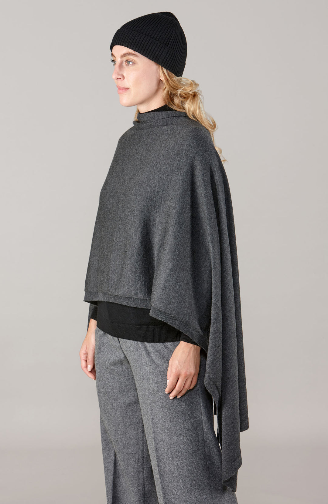 grey merino wool stole