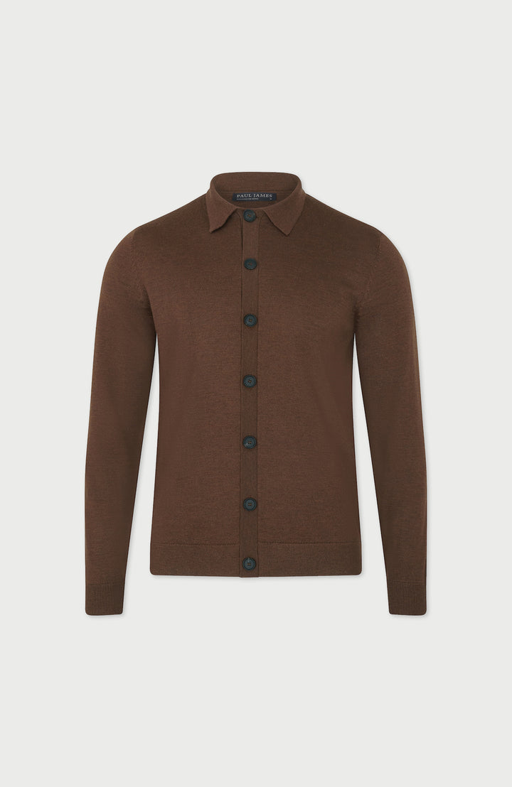 Mens Extra Fine Merino Wool Polo Cardigan – Paul James Knitwear