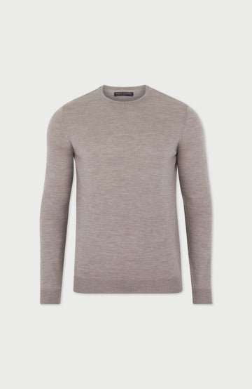 Barley Mens Extra Fine Merino Wool Crew Neck Jumper By Paul James