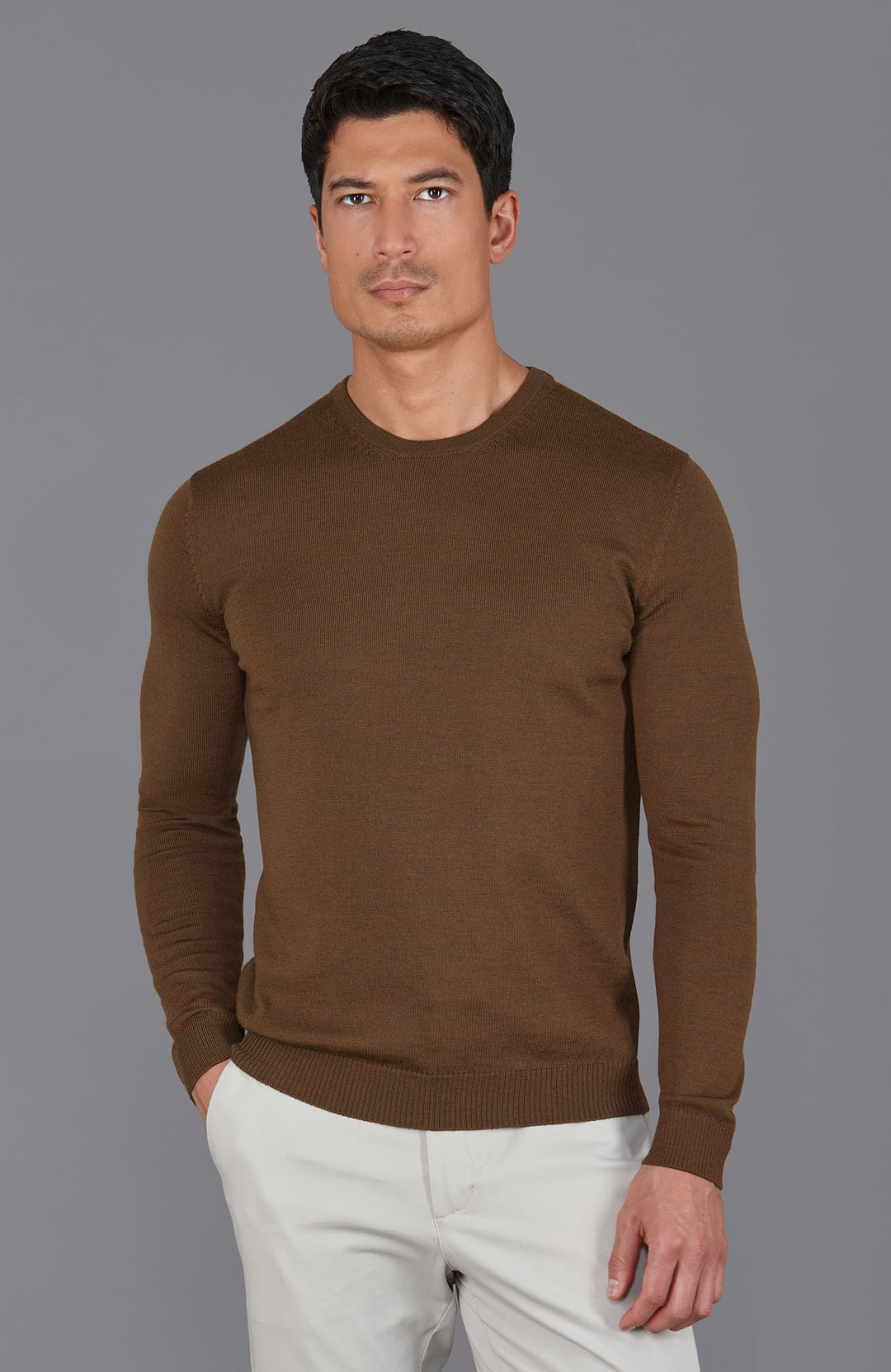 stein 24AW EXTRA FINE WOOL CREW NECK Mens Extra Fine Merino Wool