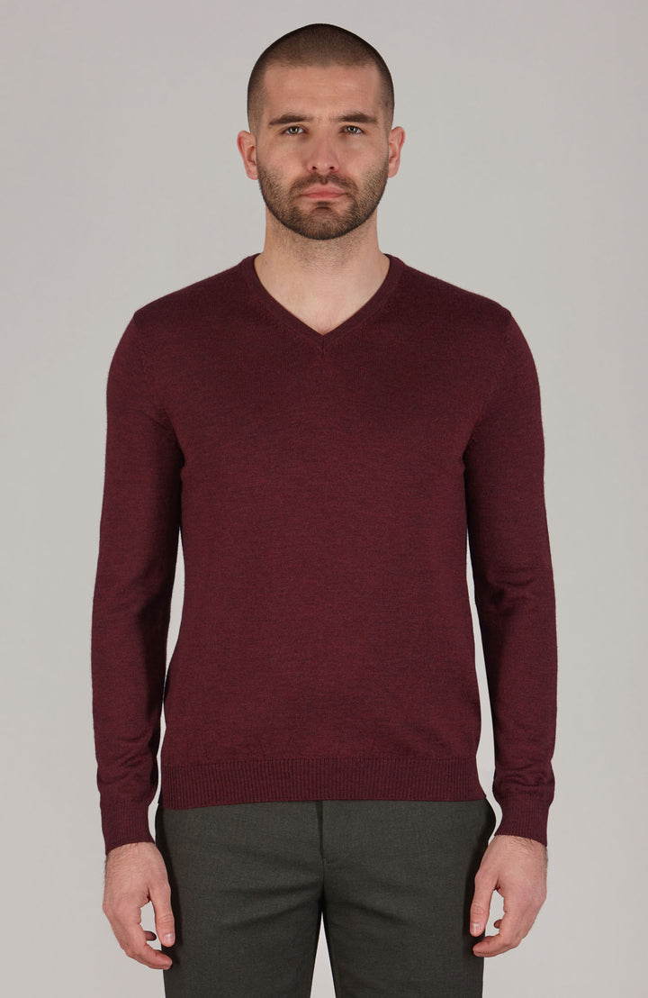 Mens Extrafine Merino Wool V-Neck Jumper – Paul James Knitwear - Main Image