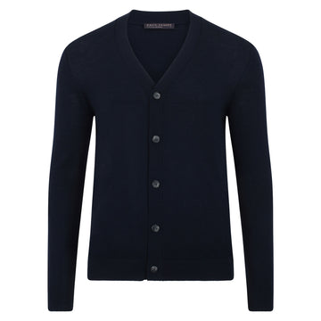 navy mens fine merino wool cardigan