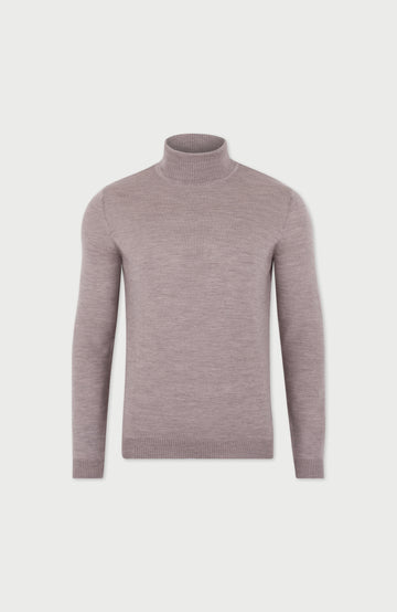 Barley Mens Extra Fine Merino Wool Roll Neck Jumper By Paul James