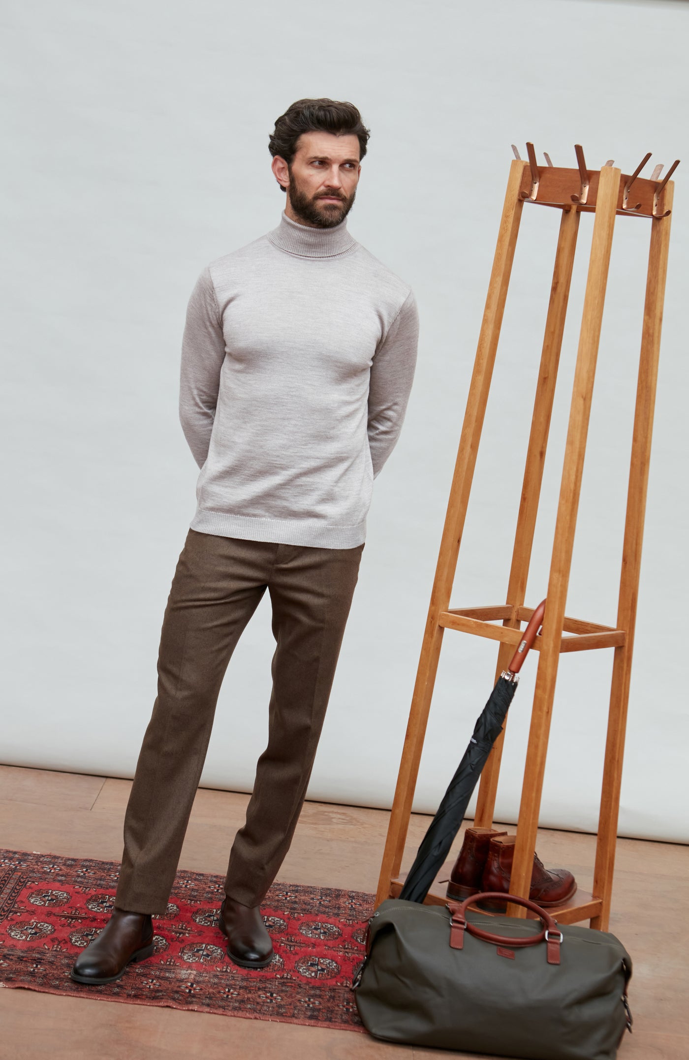 beige fine merino wool