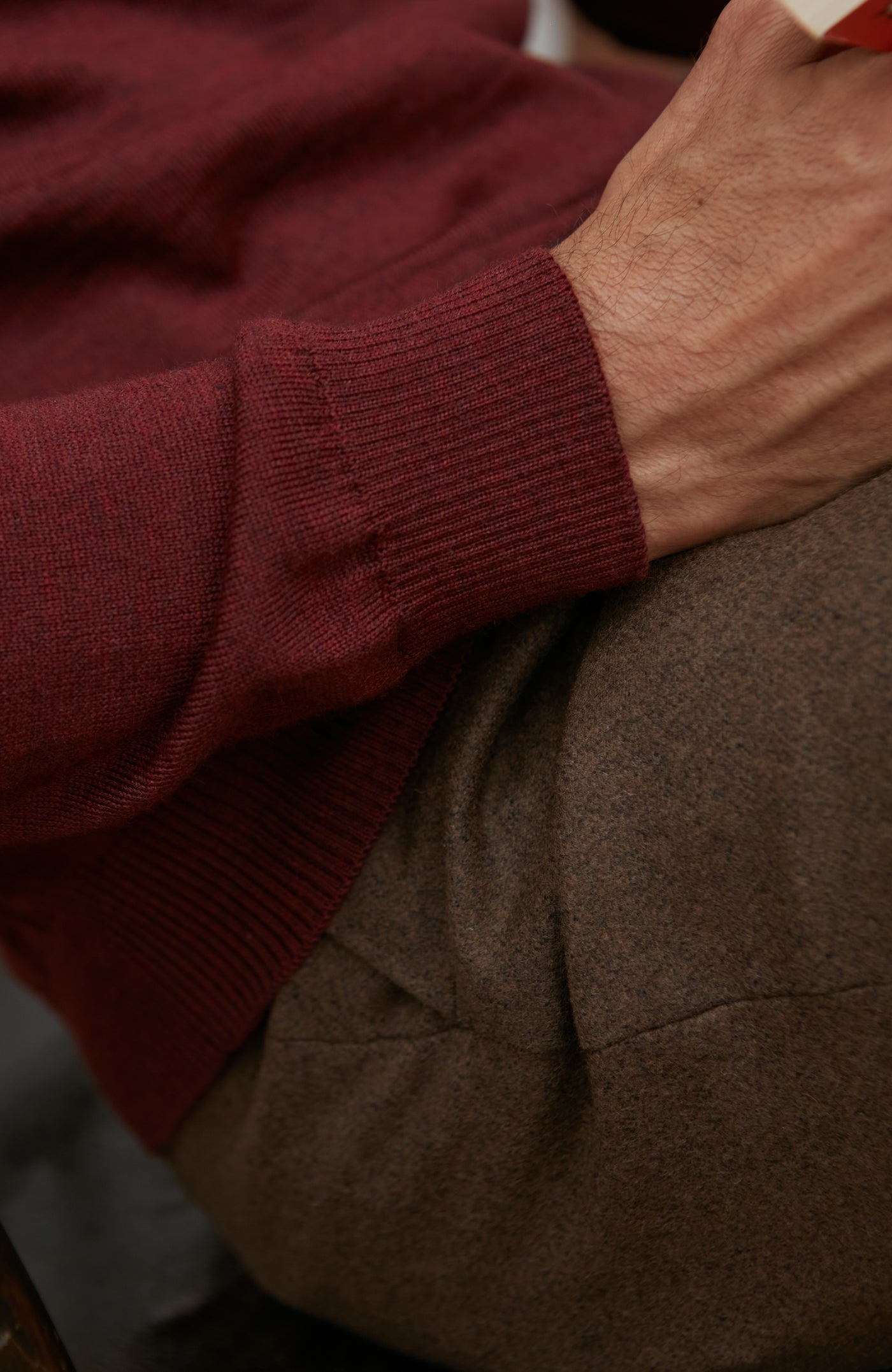 Mens Extra Fine Merino Wool Mock Turtleneck Jumper