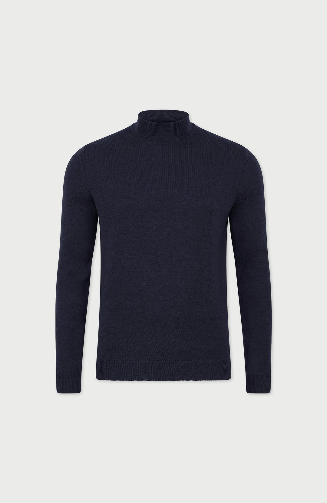 Navy Mens Extra Fine Merino Wool Turtle Neck Jumper By Paul James
