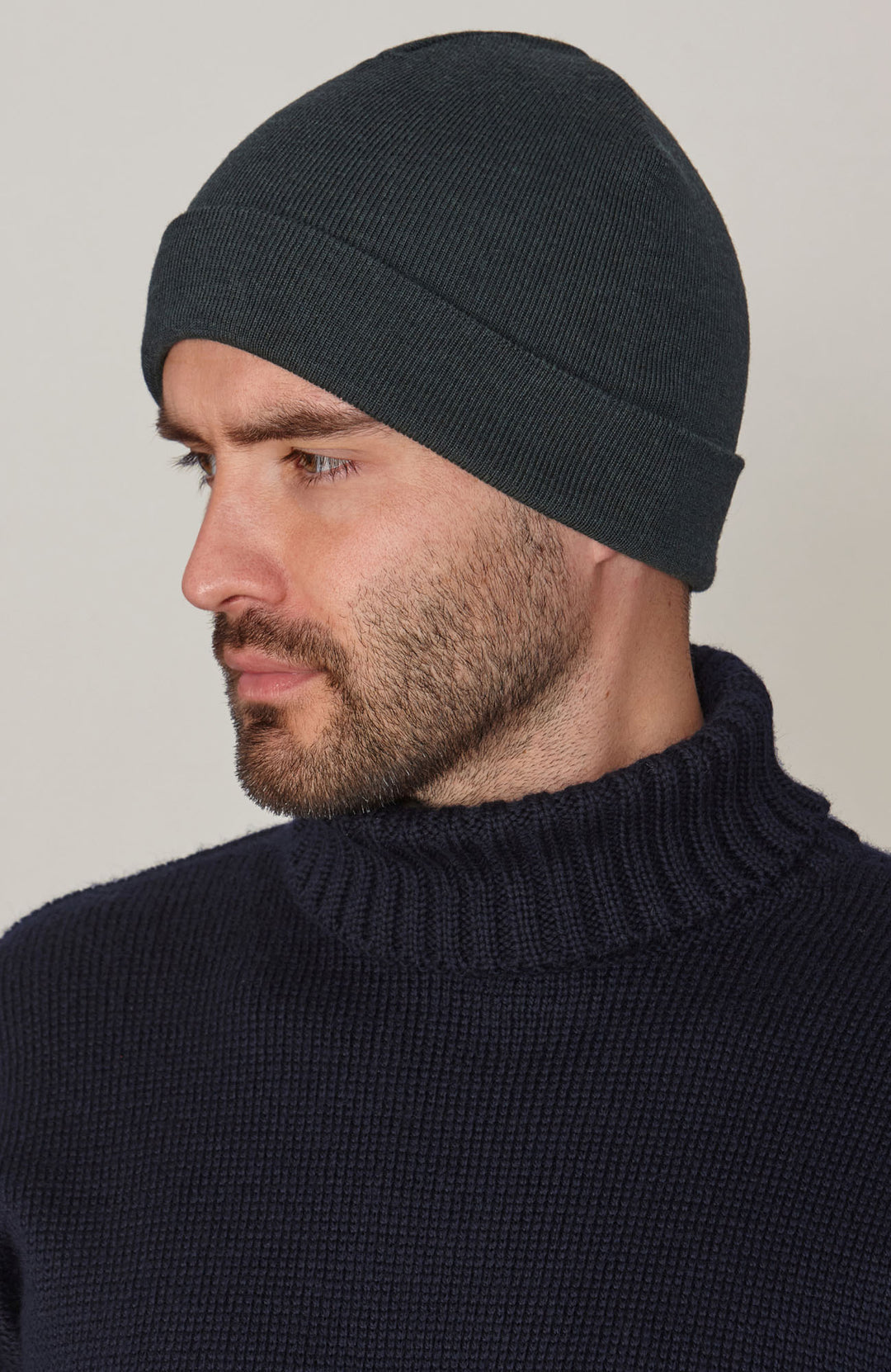 green mens knitted watch cap beanie