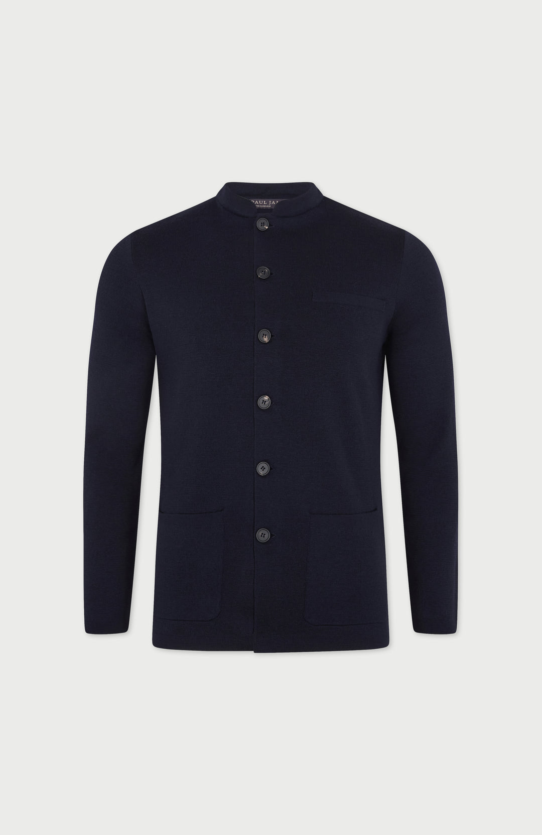 Mens Extra Fine Merino Wool Knitted Nehru Jacket – Paul James Knitwear