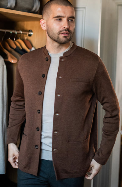 brown mens merino wool nerhu jacket