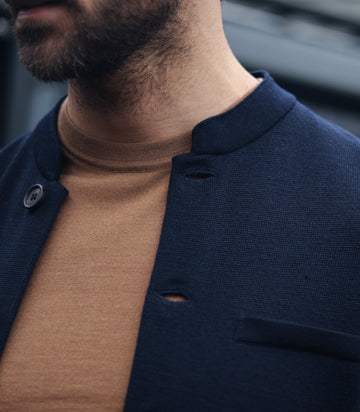 Mens Superfine Merino Silk Short Sleeve Jumper