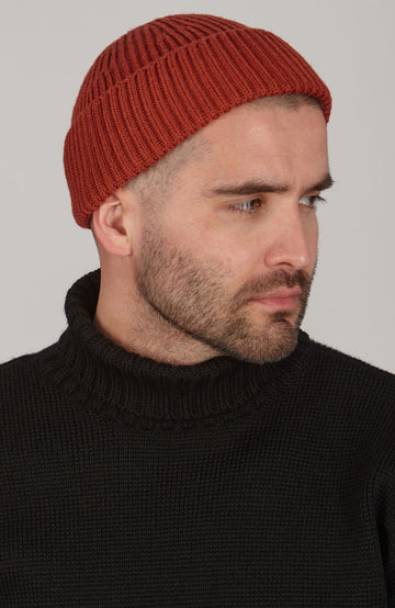 Chunky Extra Fine Merino Ribbed Beanie - Long