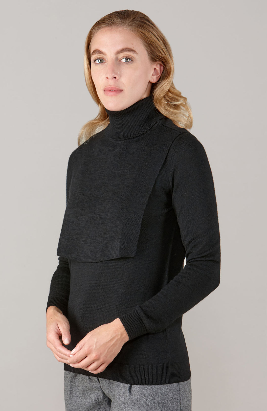 black womens roll neck warmer