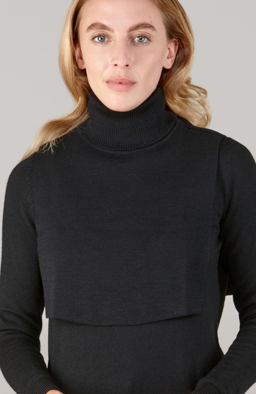 black womens roll neck warmer