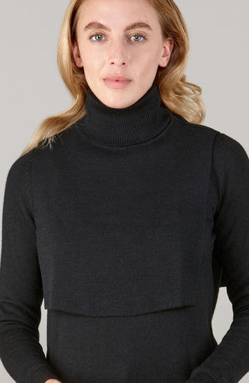 black womens roll neck warmer