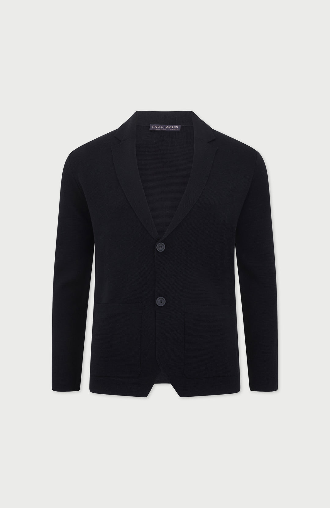 black mens merino wool blazer by paul james