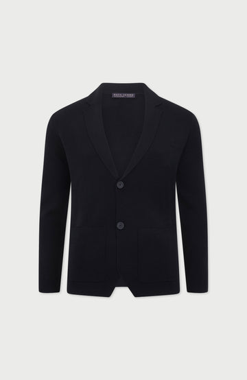 black mens merino wool blazer by paul james