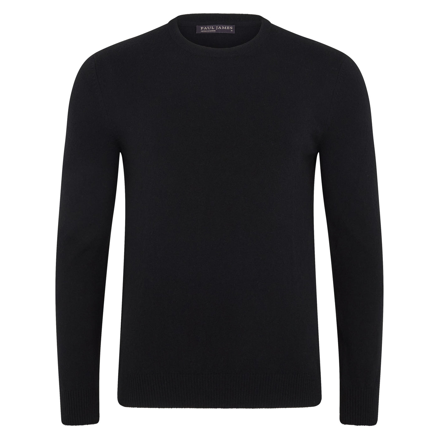 Black mens merino cashmere sweater on a white background