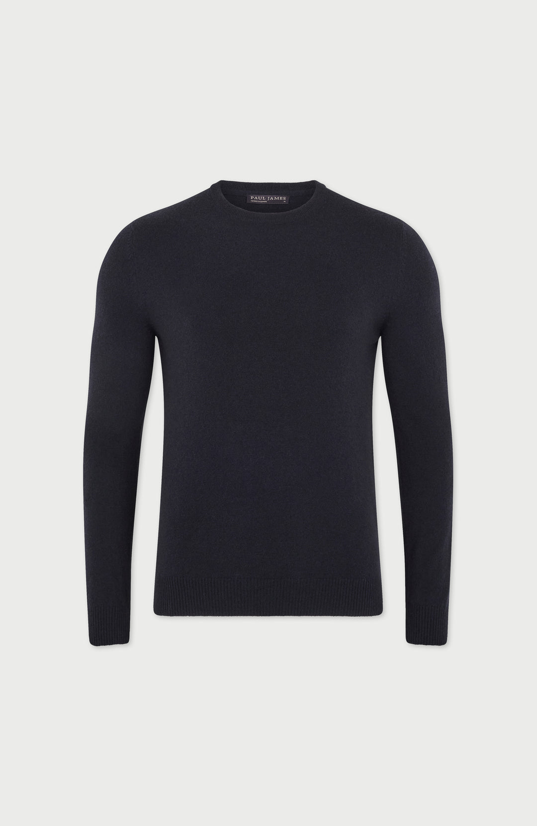 Navy Mens Merino Cashmere Crew Neck Jumper By Paul James