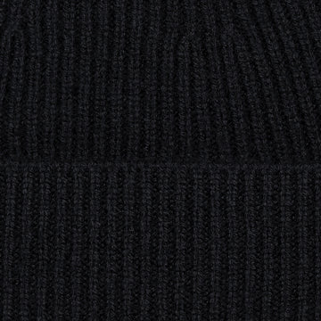 black merino cashmere beanie by Paul James
