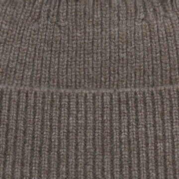 taupe mens merino cashmere beanie hat by Paul James