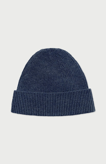 Denim Blue Merino Cashmere Beanie By Paul James