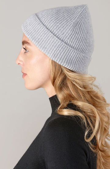 grey lightweight merino cashmere beanie by Paul James