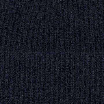 navy merino cashmere beanie by Paul James