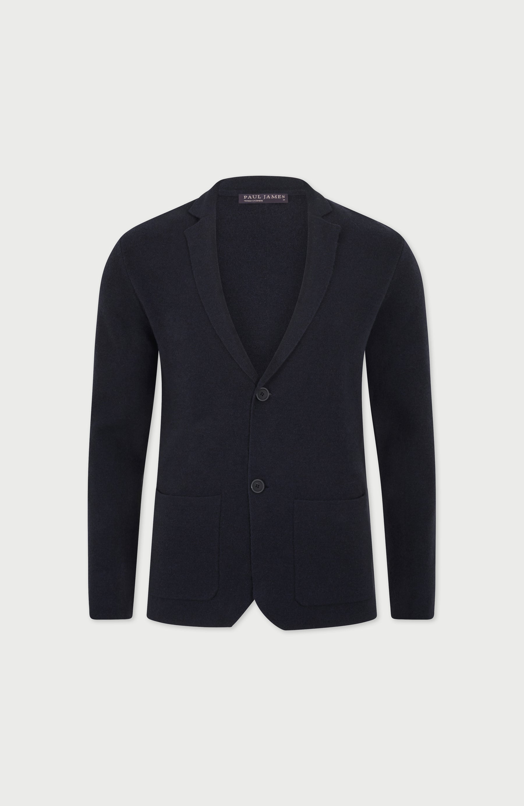 navy mens merino cashmere knitted blazer