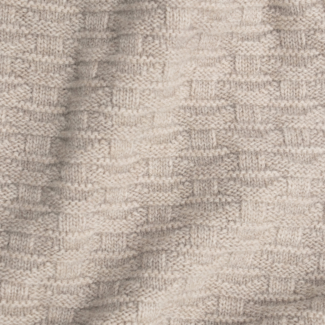 Beige merino cashmere scarf by Paul James