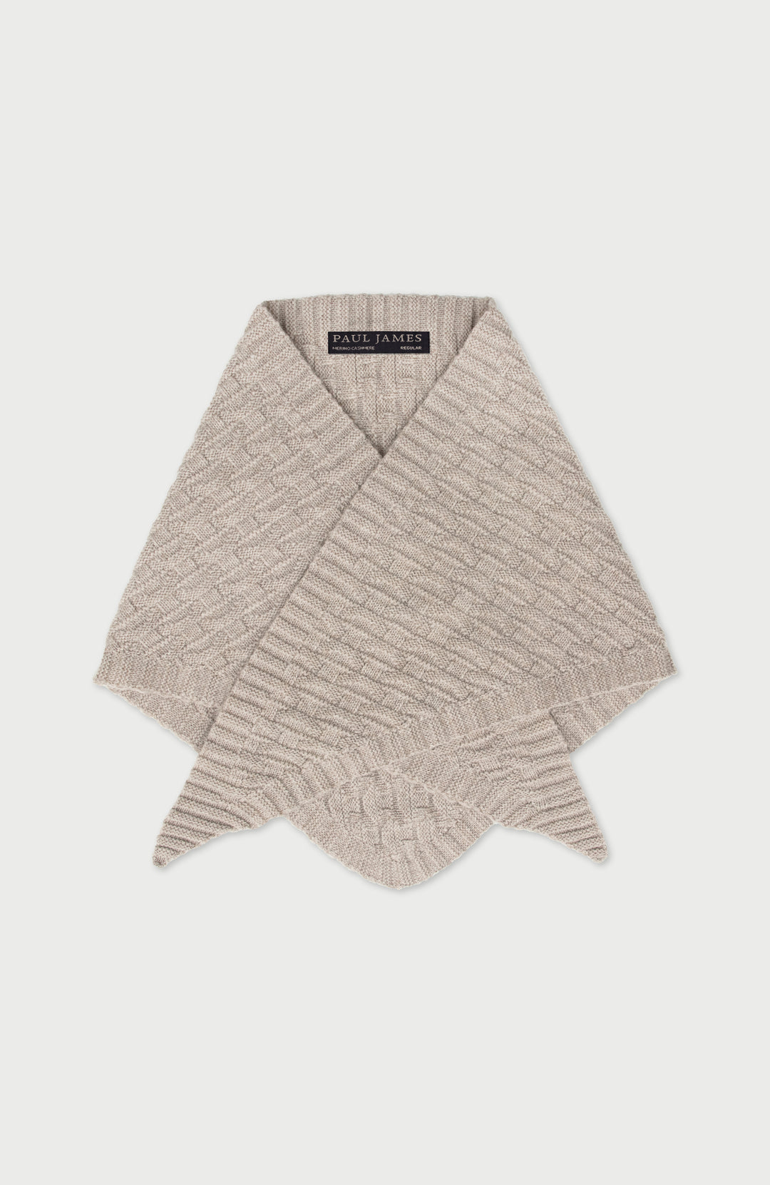 Beige Merino Cashmere Triangle Scarf By Paul James