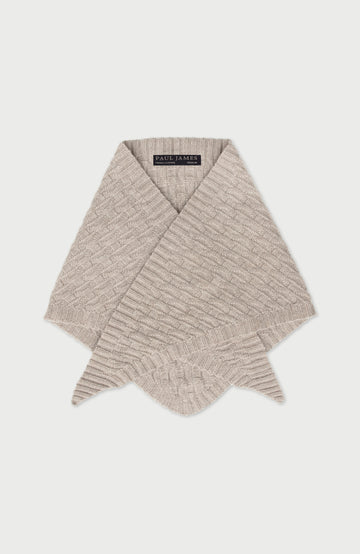 Beige Merino Cashmere Triangle Scarf By Paul James