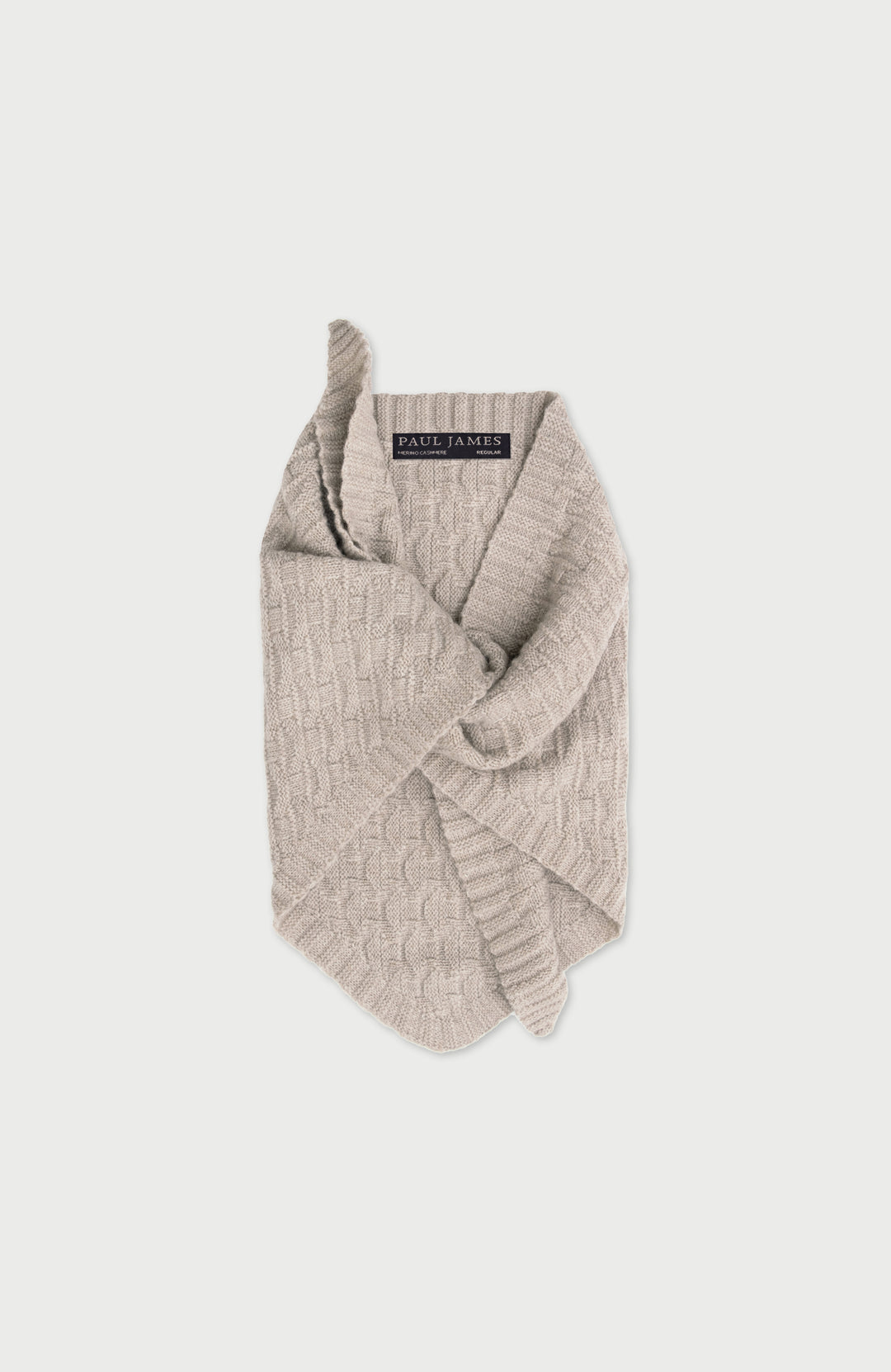 Beige Merino Cashmere Triangle Scarf By Paul James