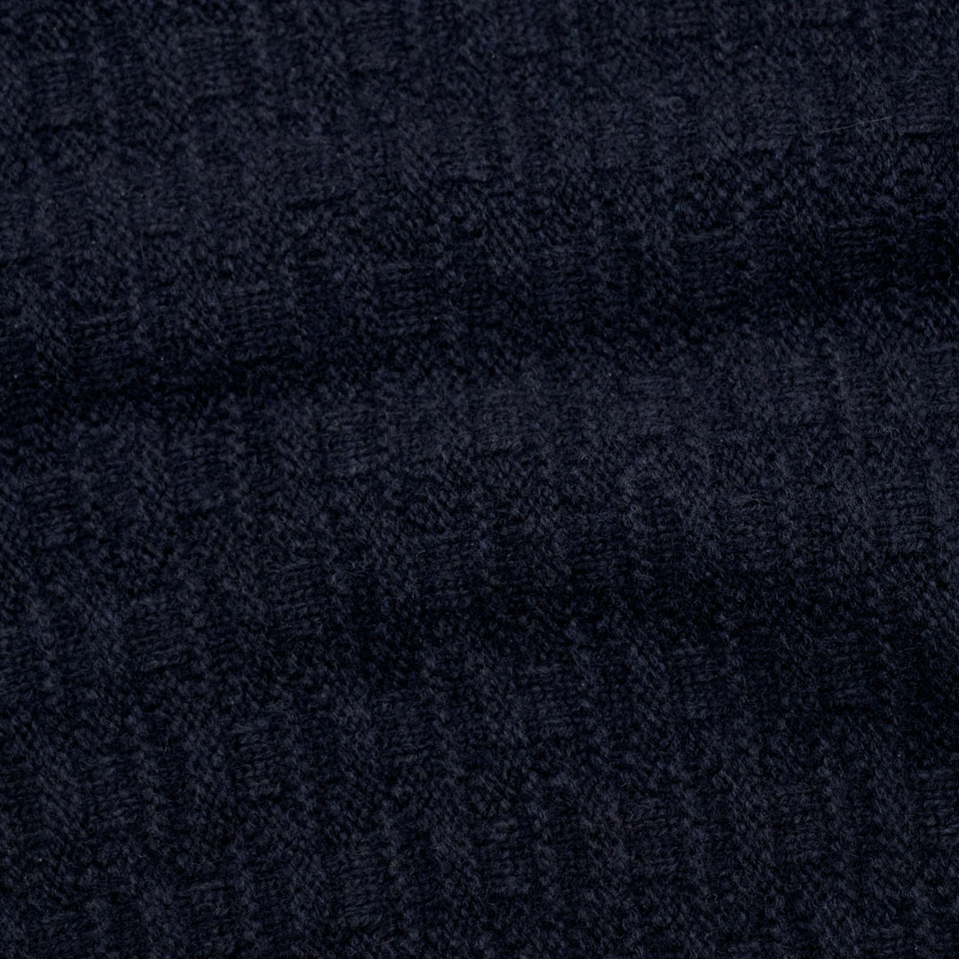 navy merino cashere knitted neckerchief by Paul James