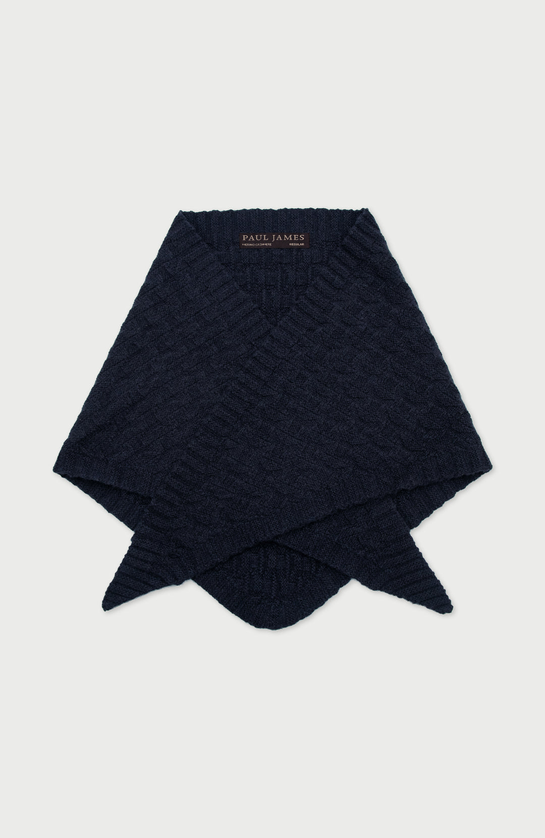 Navy Merino Cashmere Triangle Scarf By Paul James