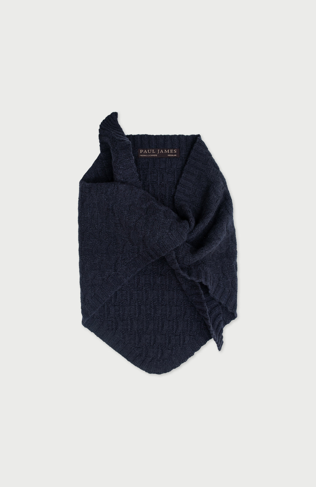 Navy Merino Cashmere Triangle Scarf By Paul James