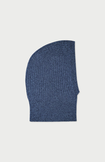 Denim Blue Merino Cashmere Open Face Balaclava By Paul James