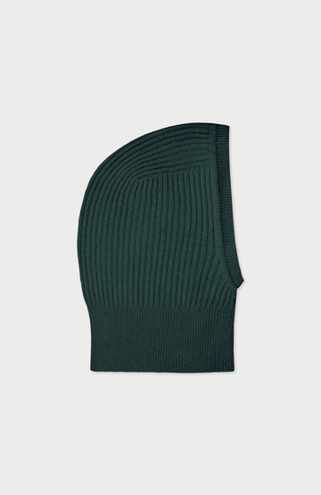 Green Merino Cashmere Open Face Balaclava By Paul James