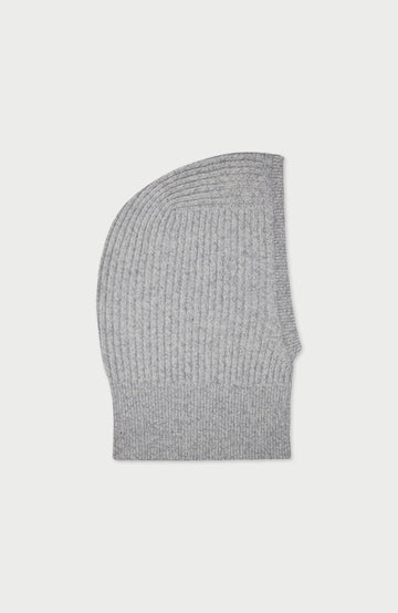 Grey Merino Cashmere Open Face Balaclava By Paul James
