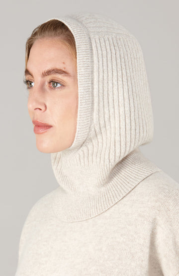 beige womens cashmere merino wool balaclava by Paul James
