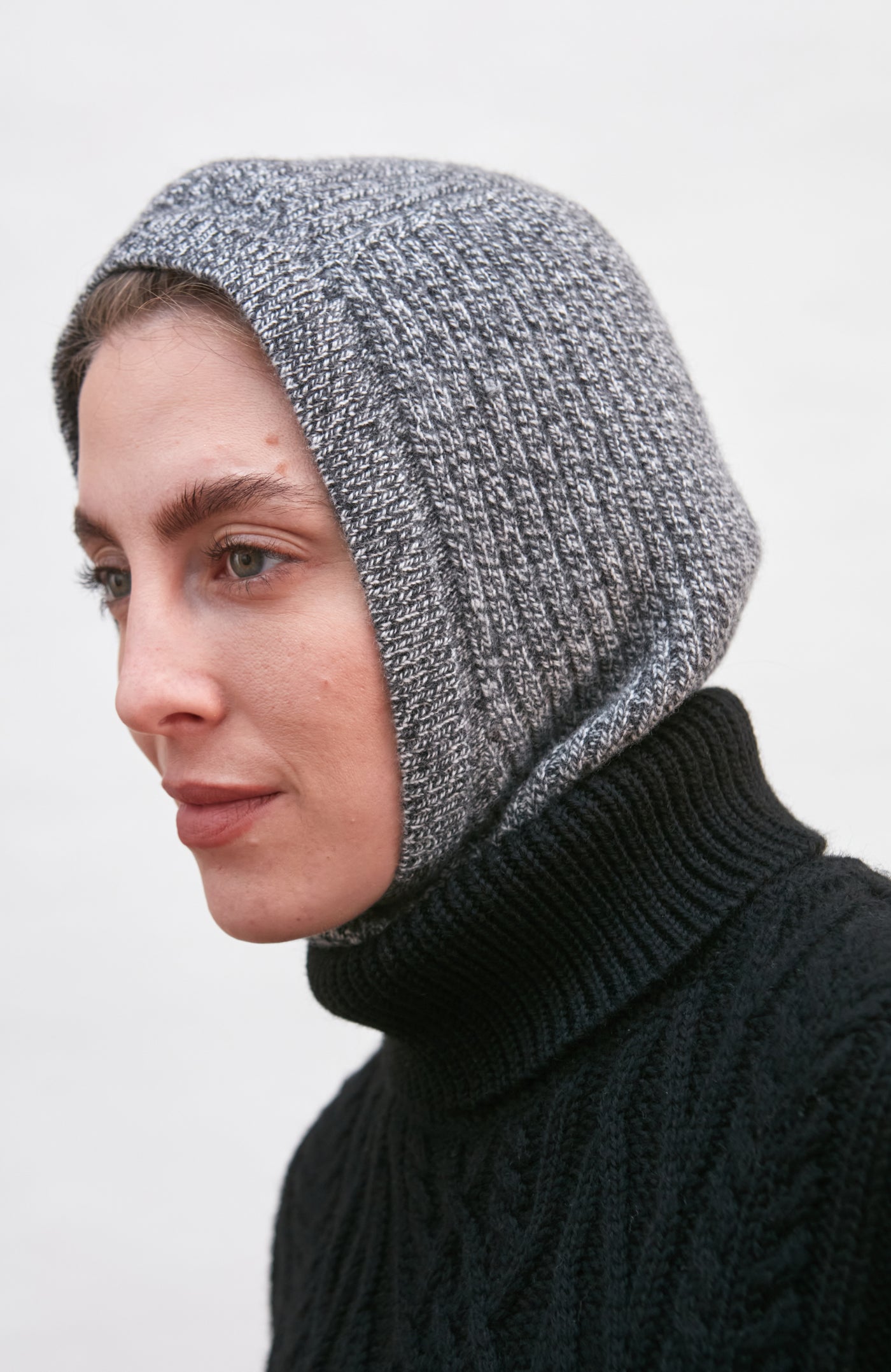 grey womens wool cashmere balaclava