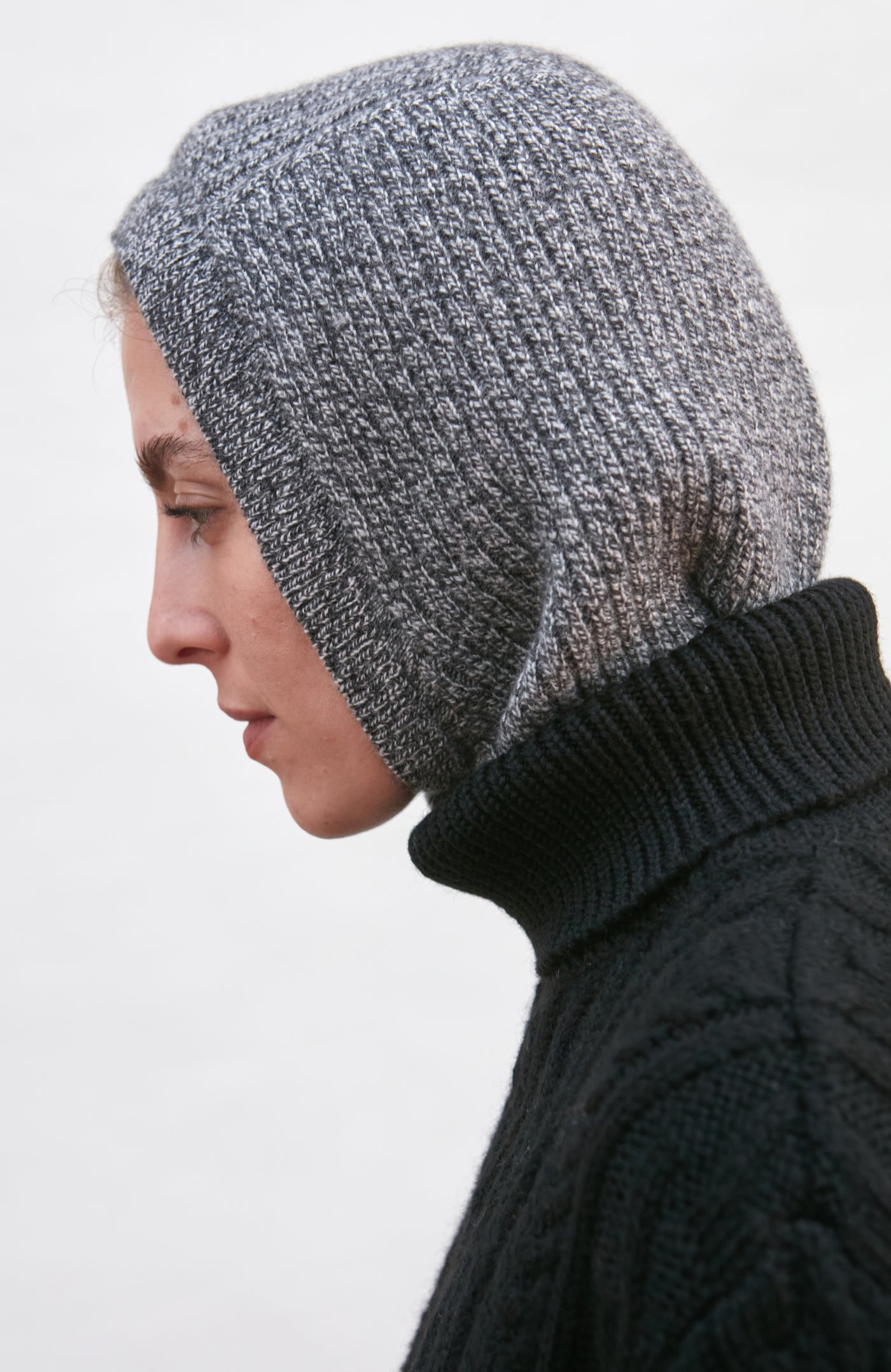 grey womens wool cashmere balaclava