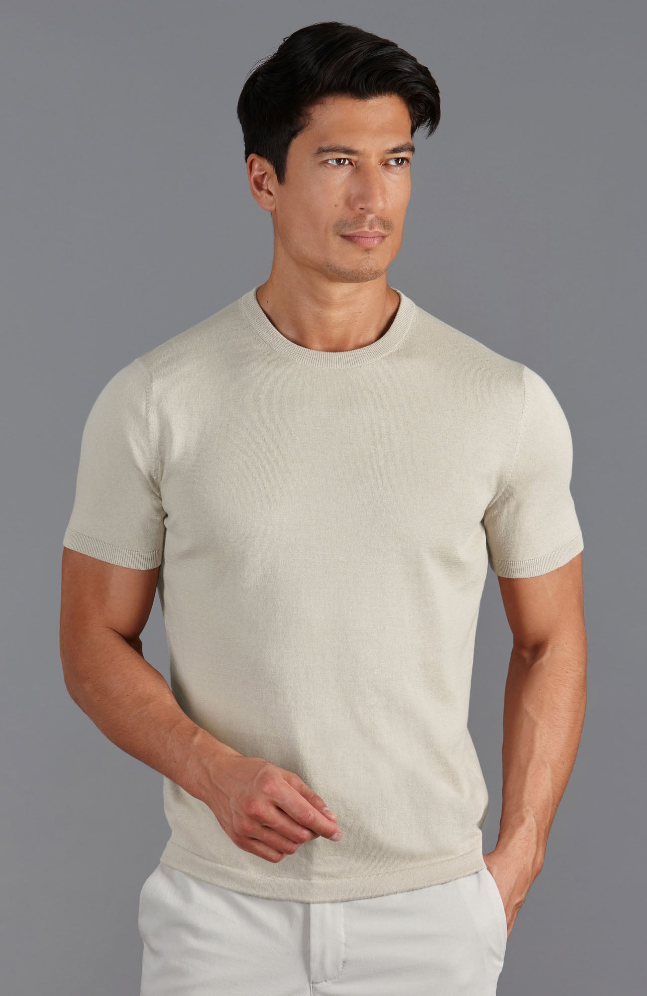 Mens Ultra Fine Cotton Knitted T-Shirt