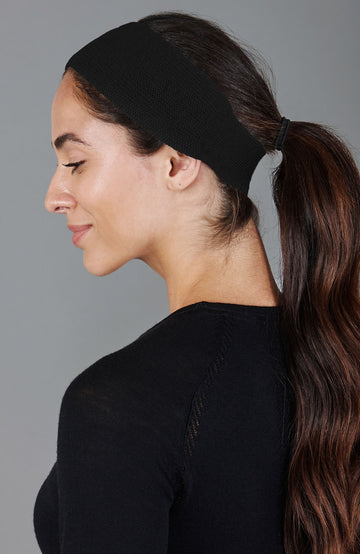 black womens merino wool headband by Paul James