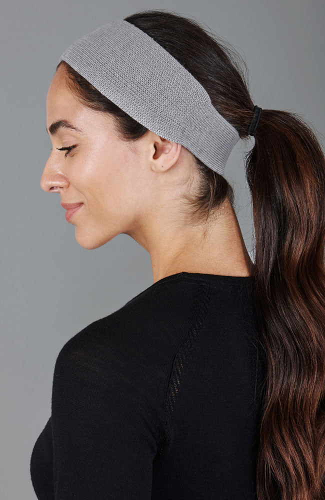 womens grey merino wool headband