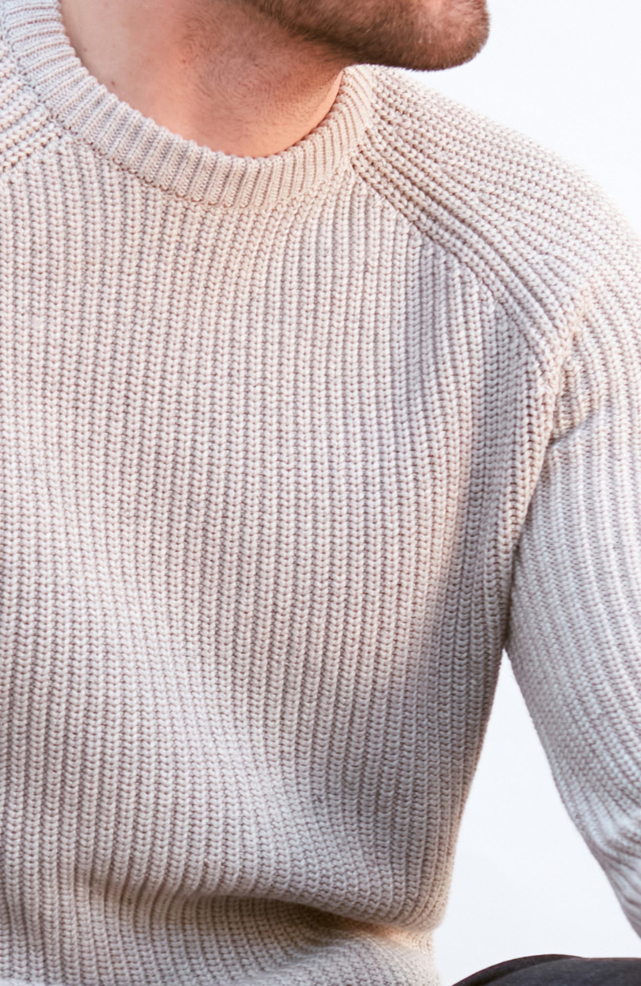 grey mens cotton fisherman jumper