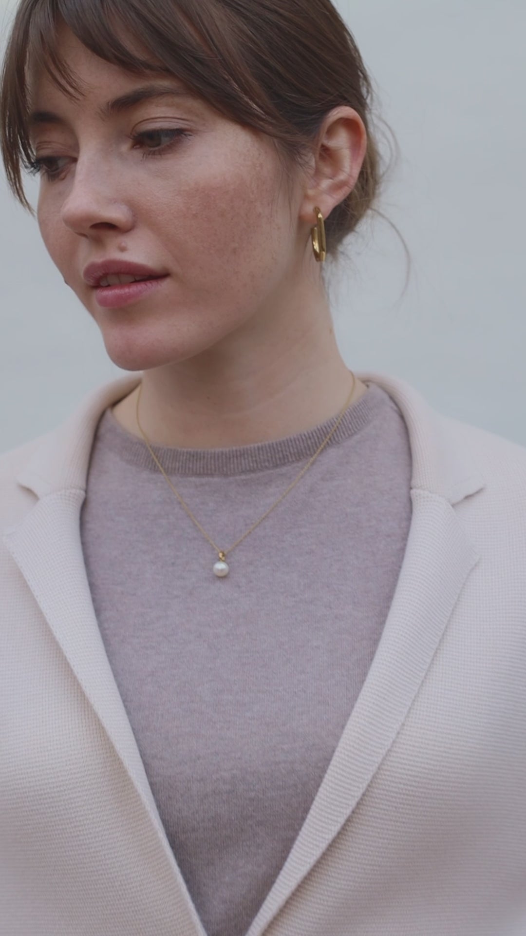 womens ecru knitted blazer