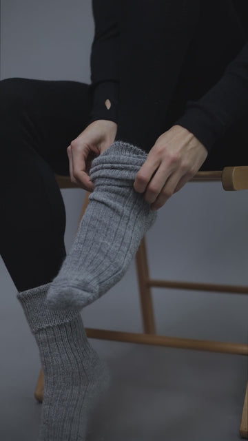 grey alpaca walking sock