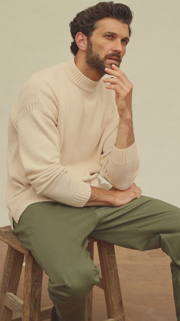 off white mens gansey sweater