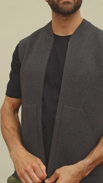 Men's cotton workwear zip gilet by Paul James Knitwear