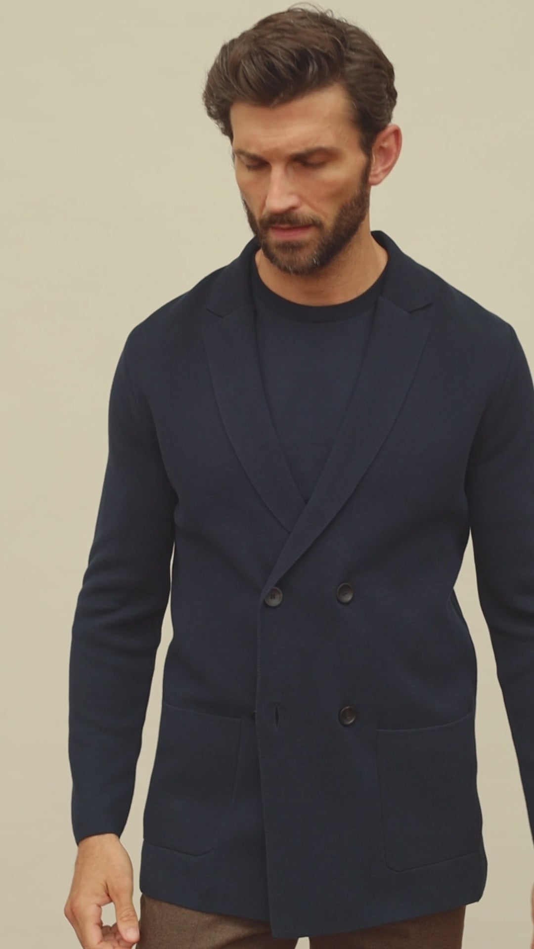 navy mens double breasted jacket
